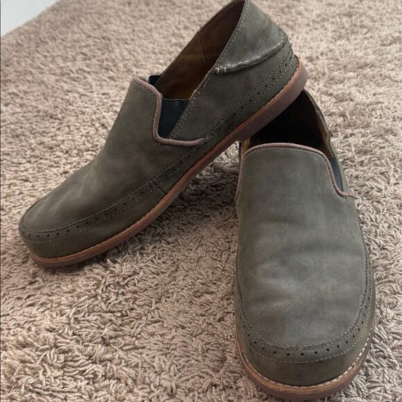 Olukai Men Khaki Honolulu Nubuck Leather Slip-On Style Shoes Size 11